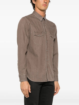 Tom Ford Mens Button Down in Burgundy