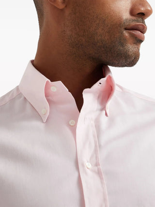 Brunello Cucinelli Mens Slim Fit Pink Dress Shirt