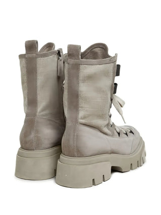 Brunello Cucinelli Women's Suede Grey Lace Up Boots