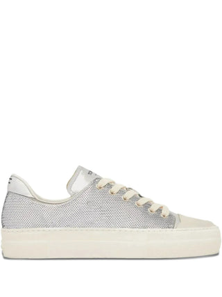 Tom Ford Womens Grace Sequin Embroidery Silver Low Top Sneakers