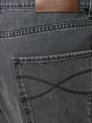 Brunello Cucinelli Mens Medium Grey Leisure Fit Cotton Denim Jeans