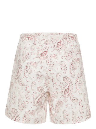 Brunello Cucinelli Mens Paisley-Print Swim Shorts In Red White