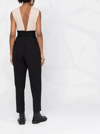 Brunello Cucinelli Womens Black & Beige SequinJumpsuit