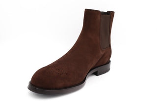Tods Mens New Suede Chelsea Boot In Brown