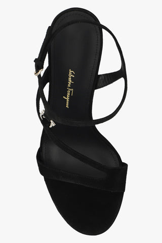 Salvatore Ferragamo New Jille Black Suede Leather Heeled Shoes