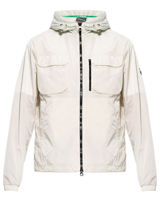 Duvetica New Mens Hooded White Windbreaker Zip Up Jacket