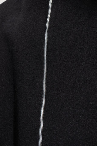 Bottega Veneta New Men's Wool Zip Up Coat In Black With Hood