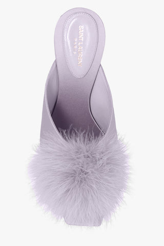 Saint Laurent New Women's Light Purple Mae Slip-On Mules Shoes