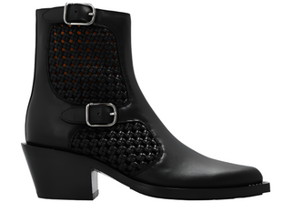 Chloe Women's New Nellie Black Leather Western Ankle Boots Shoes