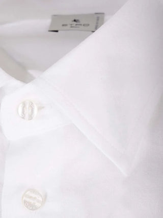 ETRO Mens White Subtle Paisley Print Button Down Shirt