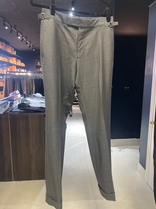 Tom Ford Men’s Dark Grey Wool Pants With Side Adjusters