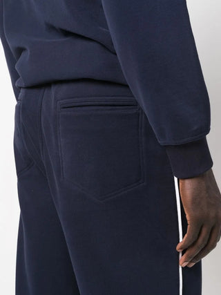 Brunello Cucinelli Mens Drawstring Slim-Cut Track Pants in Navy