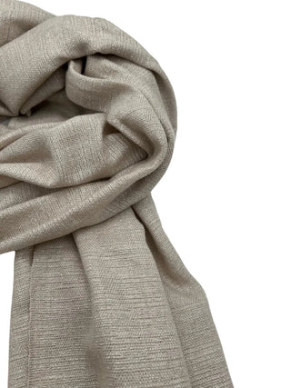 Brunello Cucinelli Cashmere Silk Beige Pink Sand Metallic Blend Women's Scarf