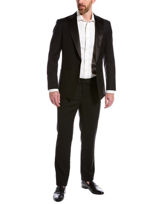 Cavalli Class New Mens 100% Wool Slim Fit Black Tuxedo Suit