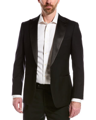 Cavalli Class New Mens 100% Wool Slim Fit Black Tuxedo Suit