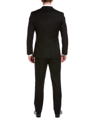 Cavalli Class New Mens 100% Wool Slim Fit Black Tuxedo Suit
