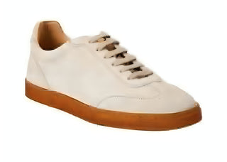 Brunello Cucinelli Mens Beige Calf Leather Sneakers