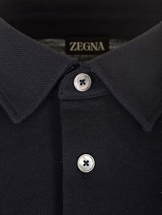 Zegna Mens Polo Shirt In Black
