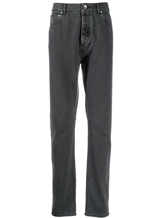Brunello Cucinelli Mens Medium Grey Leisure Fit Cotton Denim Jeans