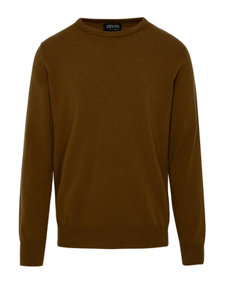 Zegna Mens Cashmere Sweater In Beige