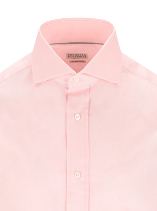 Brunello Cucinelli Mens Slim Fit Pale Pink Dress Shirt
