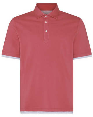 Brunello Cucinelli Mens Polo Shirt In Raspberry