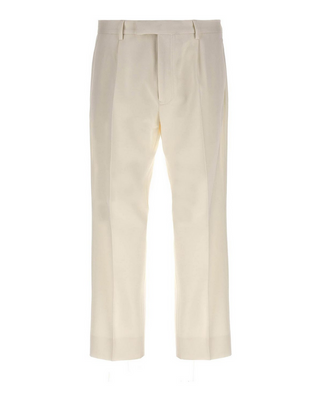 Zegna Mens Front Pleat Trousers In White
