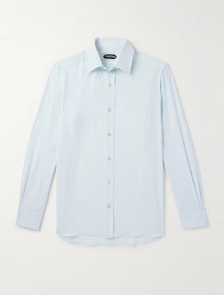 Tom Ford Men’s Bright Blue 58% Silk & 42% Viscose Button Down