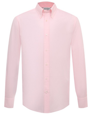 Brunello Cucinelli Mens Slim Fit Pink Dress Shirt
