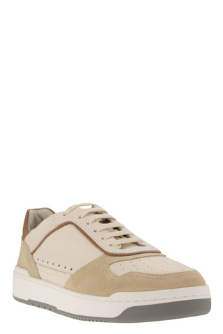 Brunello Cucinelli Mens Sneakers In White & Beige