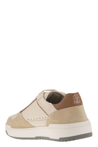 Brunello Cucinelli Mens Sneakers In White & Beige