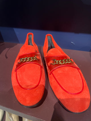 Tom Ford Archive Light Red Suede Loafers With Buckle
