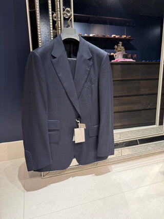 Tom Ford Mens Shelton Prince of Wales Navy Suit