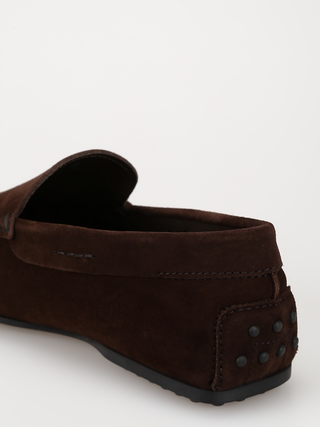 Tod's City Gommino Dark Brown Suede Loafers