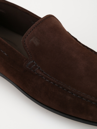 Tod's City Gommino Dark Brown Suede Loafers