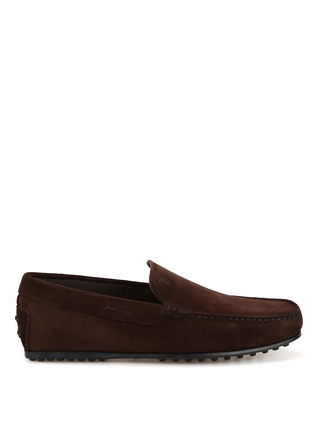 Tod's City Gommino Dark Brown Suede Loafers