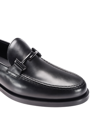 Tod's Mens Double T glossy Leather Loafers