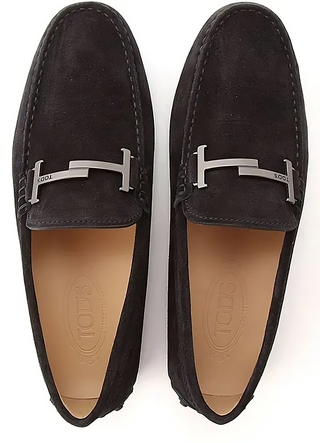 Tod’s Mens Black Double T Driving Shoes