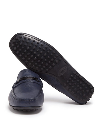 Tod's Metal Buckle Leather Loafers