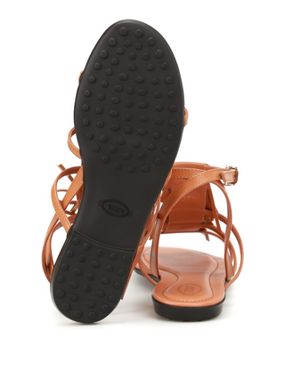 Tod's Womans Fringed Leather Sandals