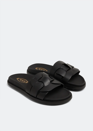 Tod's Women's Woven Leather Slides