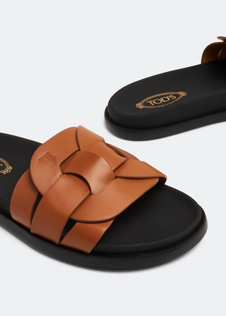 Tod's Women's Woven Leather Slides