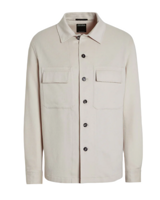 Zegna Mens Oasi Cashmere Alba Overshirt In Ecru