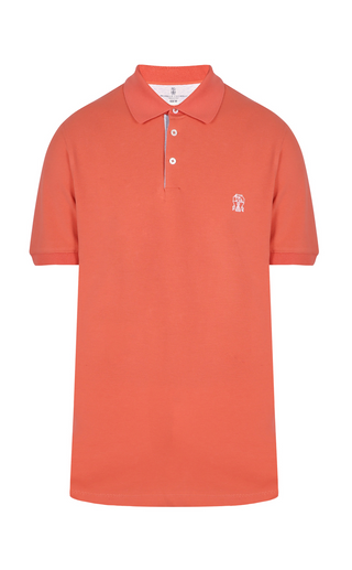Brunello Cucinelli Mens Polo Shirt In Orange