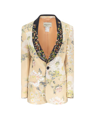 ETRO New Women’s 100% Silk Embroidered Floral Blazer