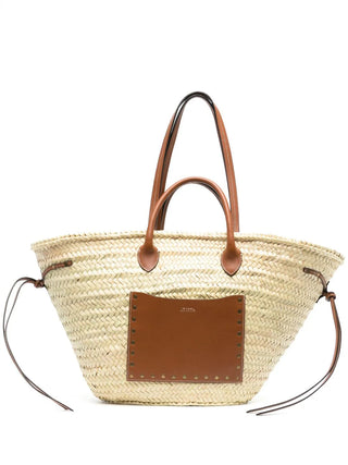 Isabel Marant Womens Large Woven Straw Tote Bag In Beige