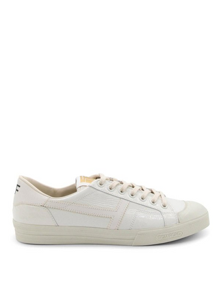 Tom Ford Mens White Leather Low Top Sneakers