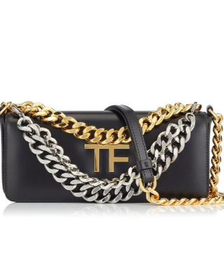 Tom Ford Womens Triple Chain Shoulder Bag In Black