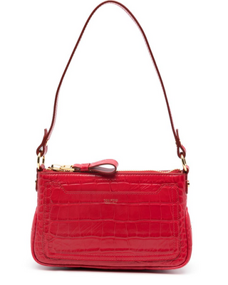 Tom Ford Womens Embossed Mini Shoulder Bag In Red