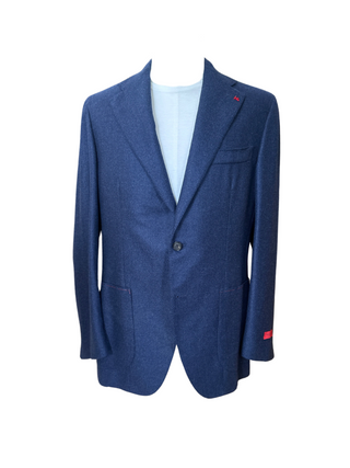 Isaia Mens Solid Navy Blue Cashmere Blazer Jacket